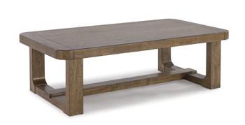 Ashley Furniture Cabalynn coffee table, modern cocktail table with a sleek wood finish and sturdy design, ideal for living room decor