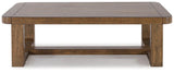 Contemporary Ashley Furniture Cabalynn Coffee Table with a sleek wooden surface and modern design for living room decor.