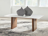 Ashley Furniture Isanti Coffee Table, modern cocktail table with a sleek wooden finish, shown in a stylish living room setting.