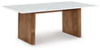 Ashley Furniture Isanti coffee cocktail table with a modern wooden design, featuring a smooth surface and sturdy legs.