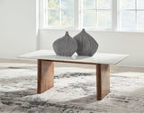 Ashley Furniture Isanti Coffee Table, a stylish cocktail table with a modern design, featuring a wooden finish and sturdy legs.