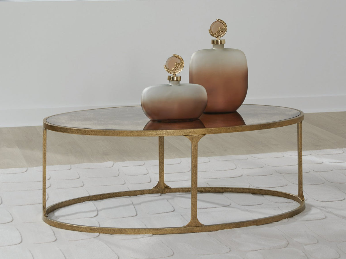 Ashley Furniture Korajane coffee table, modern cocktail table with a sleek wooden finish and sturdy design.