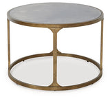 Ashley Furniture Korajane cocktail coffee table with a sleek wood finish and modern design, featuring a spacious tabletop.