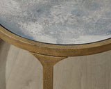 Ashley Furniture Korajane coffee cocktail table with a finish, featuring a stylish design and ample surface space.