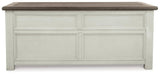 Ashley Furniture Bolanburg coffee table with lift top and storage, modern cocktail table with a sleek wood finish.