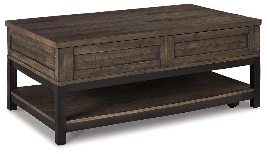 Ashley Furniture Johurst coffee table with lift top, modern cocktail table featuring a sleek design and functional lift mechanism.