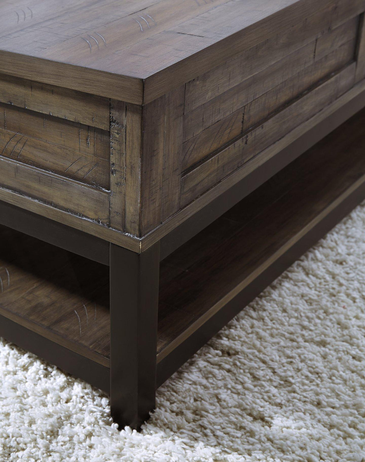 Ashley Furniture Johurst coffee table with lift top, modern cocktail table featuring a sleek design and functional lift mechanism.