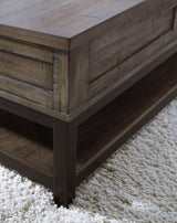 Ashley Furniture Johurst coffee table with lift top, modern cocktail table featuring a sleek design and functional lift mechanism.