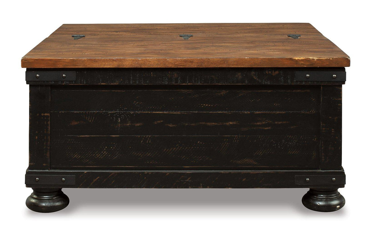 Ashley Valebeck coffee table with lift top, modern cocktail table featuring a sleek design and functional storage.