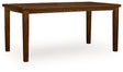 Ashley Furniture Ralene counter height dining extension table, angled view showing wood finish and sleek design.