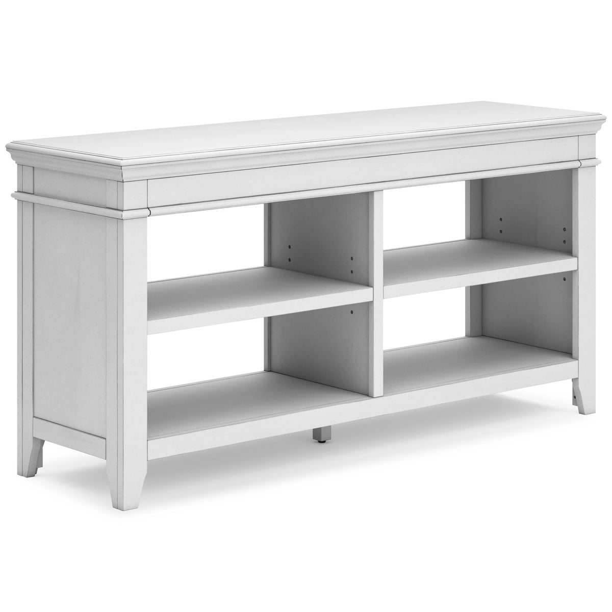 Ashley Furniture Kanwyn Credenza curio with glass doors and wooden shelves, showcasing display space and elegant storage design.