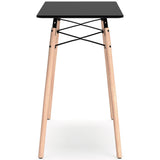 Ashley Furniture Jaspeni home office desk with a sleek wooden surface and sturdy metal legs for workspace comfort.