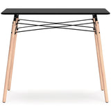 Ashley Furniture Jaspeni home office desk with a sleek wooden surface and modern design, ideal for workspace organization.
