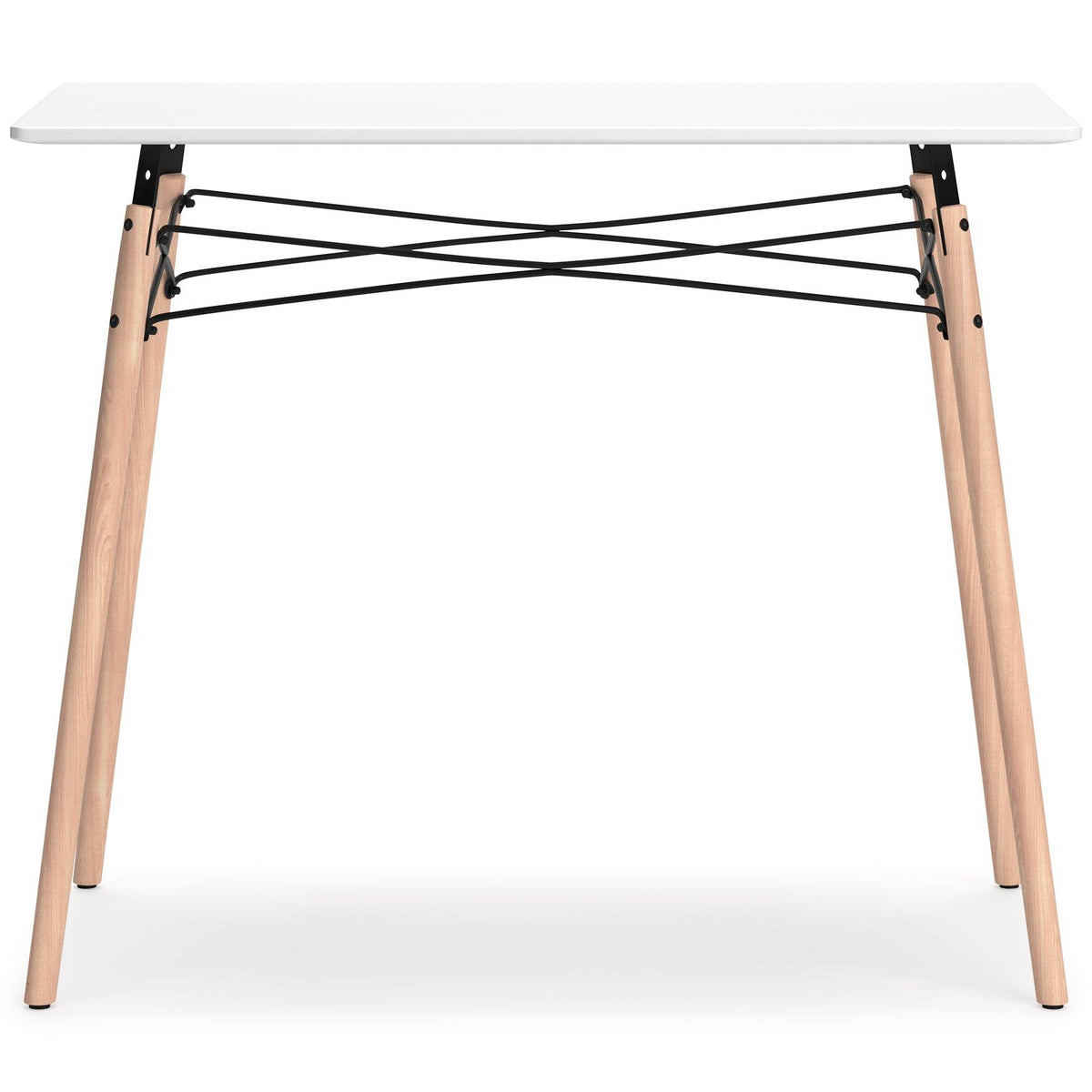 Ashley Jaspeni home office desk with a sleek wooden surface and modern design, ideal for workspace organization.
