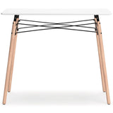 Ashley Jaspeni home office desk with a sleek wooden surface and modern design, ideal for workspace organization.