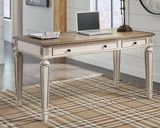 Realyn 2-piece home office desk set by Ashley Furniture featuring a modern wooden desk and matching workspace storage.