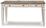 Realyn 2-piece home office desk set by Ashley Furniture, featuring a spacious tabletop and modern design for workspace efficiency.