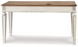 Realyn 2-piece home office desk set by Ashley Furniture, featuring a modern desk with clean lines and spacious workspace.