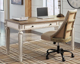 Ashley Furniture Realyn 2-Piece Home Office Desk set with spacious work surfaces and modern design for a stylish workspace.