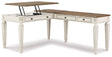 Realyn 2-piece home office lift top desk by Ashley Furniture with a sleek wood finish and modern design.