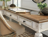 Realyn 2-piece home office lift top desk by Ashley Furniture, showing the sleek wood finish and functional lift top design.
