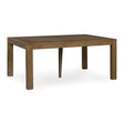 Ashley Furniture Marxmore Dining Butterfly Extension Table showing the wood finish and extended leaf in a dining room setting.