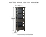 Ashley Furniture Tyler Creek display cabinet with glass doors and wooden shelves, showcasing elegant storage and display space.