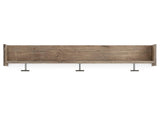 Ashley Furniture Oliah wall-mounted coat rack with shelf, featuring hooks and storage space for organizing entryways.