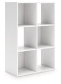 Ashley Furniture Onita Six Cube Organizer with angled open shelves, ideal for stylish storage and display in living spaces.
