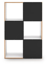 Onita Six Cube Organizer by Ashley Furniture, wooden storage unit with six open cubby compartments on a white background.