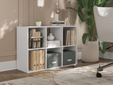 Onita Six Cube Organizer by Ashley Furniture, featuring a modern EA Furniture design with six open storage cubes.