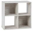 Ashley Furniture Paxberry Four Cube Organizer, wooden storage cubes with open front design for home organization.