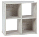 Ashley Furniture Paxberry Four Cube Organizer, wooden storage cubes with open front design for home organization.