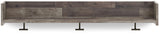 Wall-mounted coat rack with shelf by Ashley Furniture, featuring multiple hooks and a sturdy wooden shelf for organization.