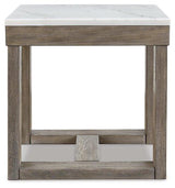 Loyaska end table by Ashley Furniture featuring a wooden top and modern design, suitable for living room or bedroom decor.