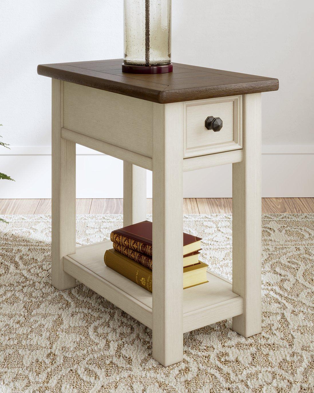 Ashley Furniture Bolanburg Chairside End Table with wood finish and compact design for living room or bedroom.