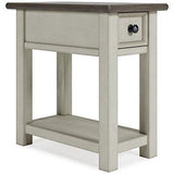 Ashley Furniture Bolanburg chairside end table with a wooden finish and a compact design for living room or bedroom use.