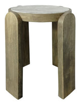 Ashley Furniture Gavrilley accent end table with a round wooden top and metal legs, stylish and functional for living spaces.