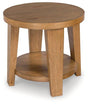 Ashley Furniture Kristiland end table with a wooden top and tapered legs, ideal for living room or bedside use.
