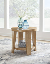 Ashley Furniture Kristiland End Table with a wooden finish and modern design, featuring a spacious tabletop and sleek legs.
