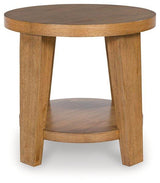 Ashley Furniture Kristiland End Table with a sleek wooden surface and modern design, perfect for living room or bedroom decor.