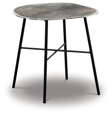 Ashley Furniture Laverford End Table with wooden finish, featuring a sleek design and sturdy tabletop for living room decor.