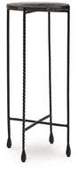 Ashley Furniture Newgoren Accent End Table with wooden top and metal legs, ideal for living room or bedroom decor.