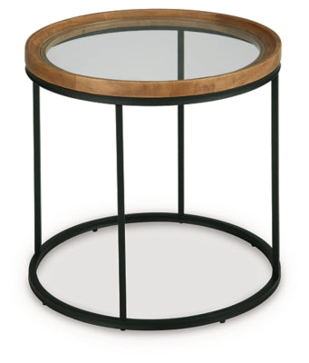 Ashley Furniture Noraluna end table featuring a sleek wood finish and modern design with a sturdy rectangular shape.