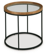 Ashley Furniture Noraluna end table featuring a sleek wood finish and modern design with a sturdy rectangular shape.