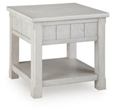 Ashley Furniture Robbinsdale end table with a dark wood finish and sleek design, featuring a spacious tabletop and modern style.