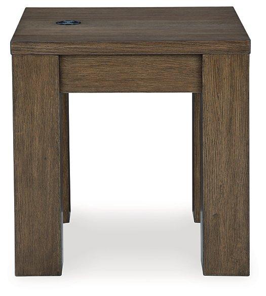 Ashley Furniture Rosswain End Table with a sleek wooden finish and modern design, perfect for living room or bedroom.