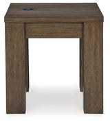 Ashley Furniture Rosswain End Table with a sleek wooden finish and modern design, perfect for living room or bedroom.