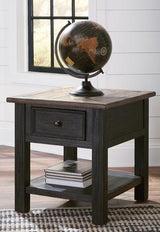 Ashley Furniture Tyler Creek End Table with wood finish and modern design, showcasing smooth surface and sturdy legs.