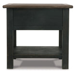 Ashley Furniture Tyler Creek end table with wooden finish, featuring a simple design and a spacious surface for living room decor.